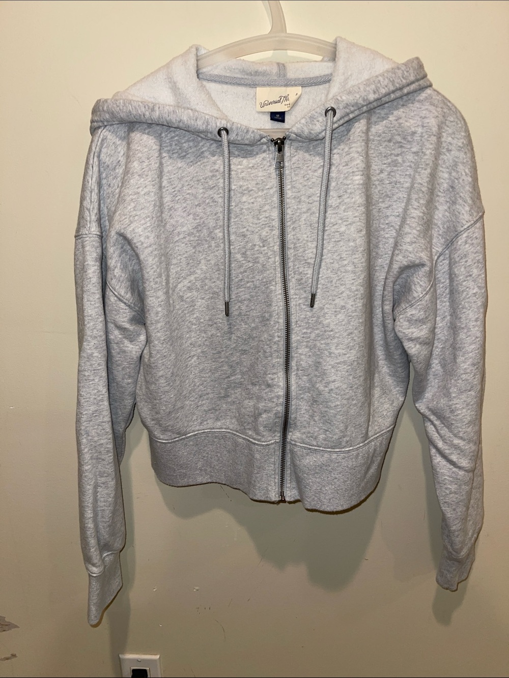 Universal Thread Light Gray Full-Zip Hoodie with Hood